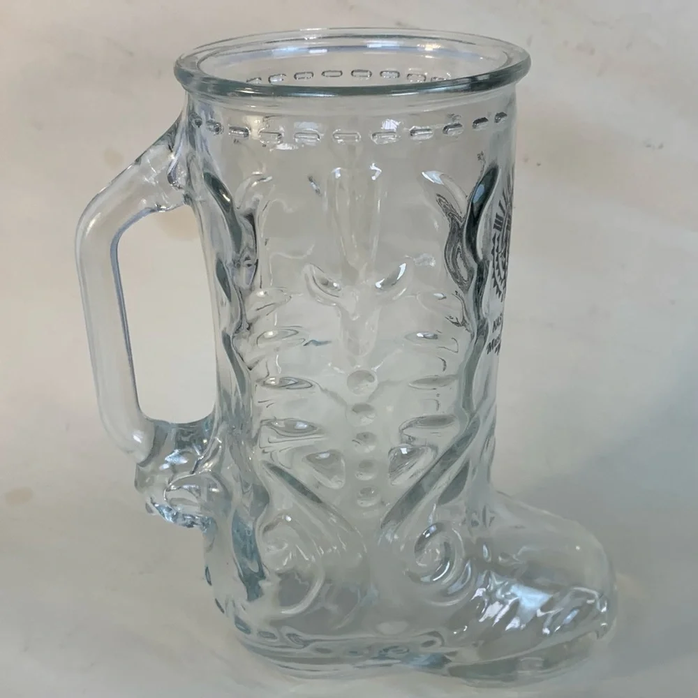 “Wildhorse Saloon” glass cowboy boot beer mug.